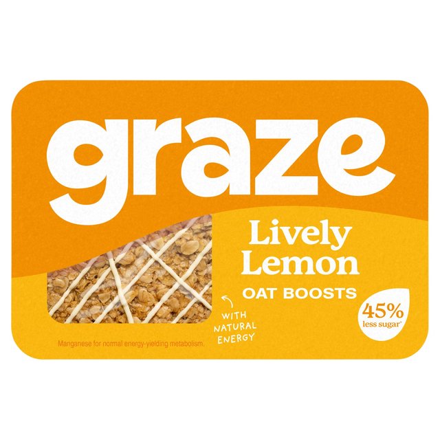 Graze Lively Lemon Snack Bars Wholegrain Oats, 50g