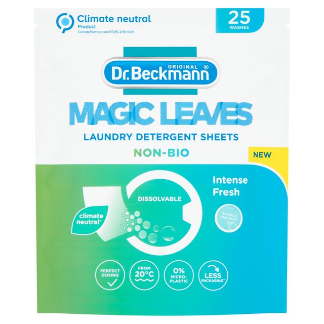Dr. Beckmann Magic Leaves Laundry Detergent Sheets Non-Bio, 25 Per Pack