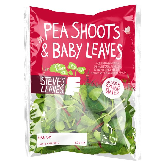 Steve’s Leaves Pea Shoots & Baby Leaves, 60g