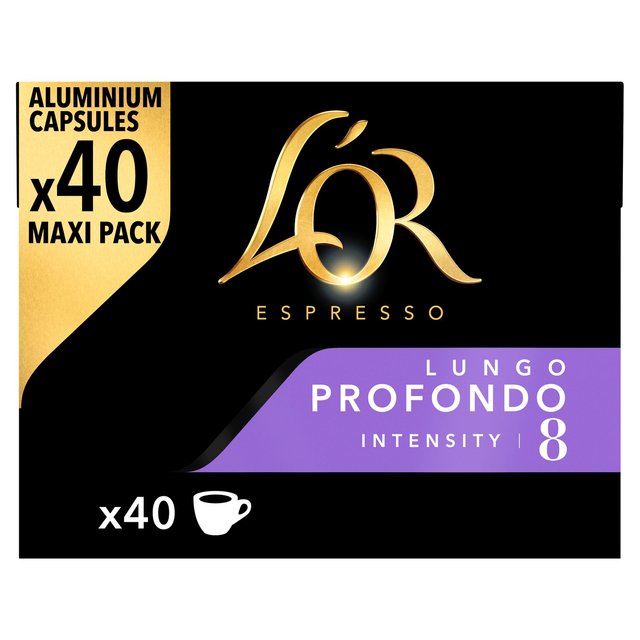 L’OR Lungo Profondo Coffee Pods x40 Intensity 8, 40 Per Pack