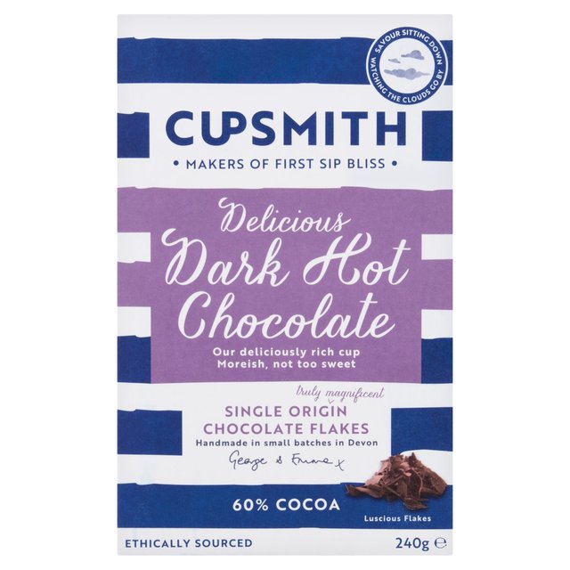 Cupsmith Dark Hot Chocolate Flakes, 70%, 240g