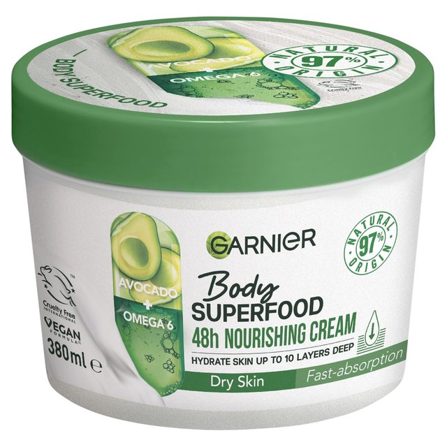 Garnier Body Superfood, Nourishing Body Cream, With Avocado & Omega 6, 380ml