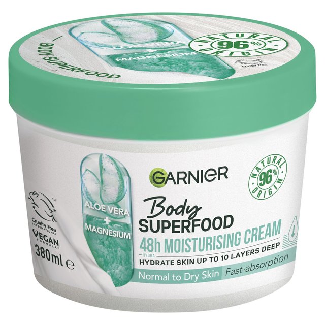 Garnier Body Superfood Body Cream, With Aloe Vera & Magnesium, 380ml