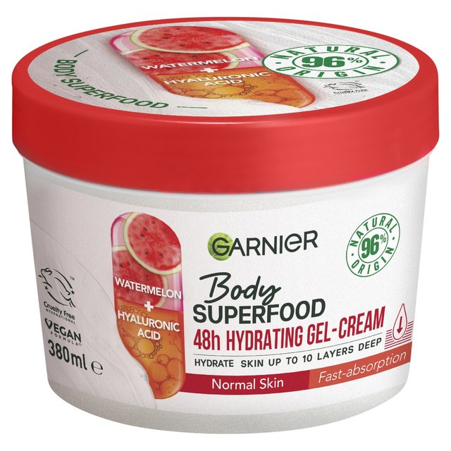 Garnier Body Superfood Body Gel-Cream, With Watermelon & Hyaluronic Acid, 380ml
