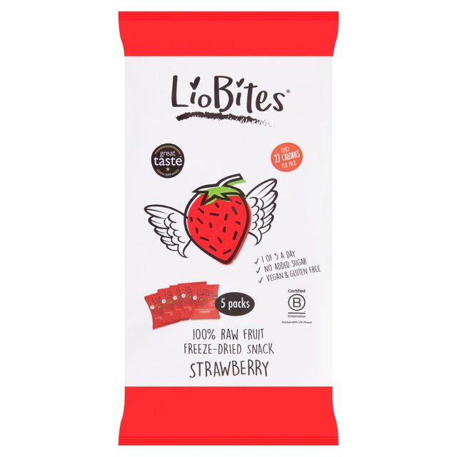 LioBites Freeze-Dried Strawberry Crisps Multipack 5 per Pack, 5 x 8g