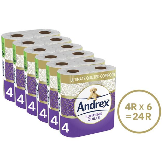 Andrex Supreme Quilts Toilet Roll, 6 x 4 per Pack