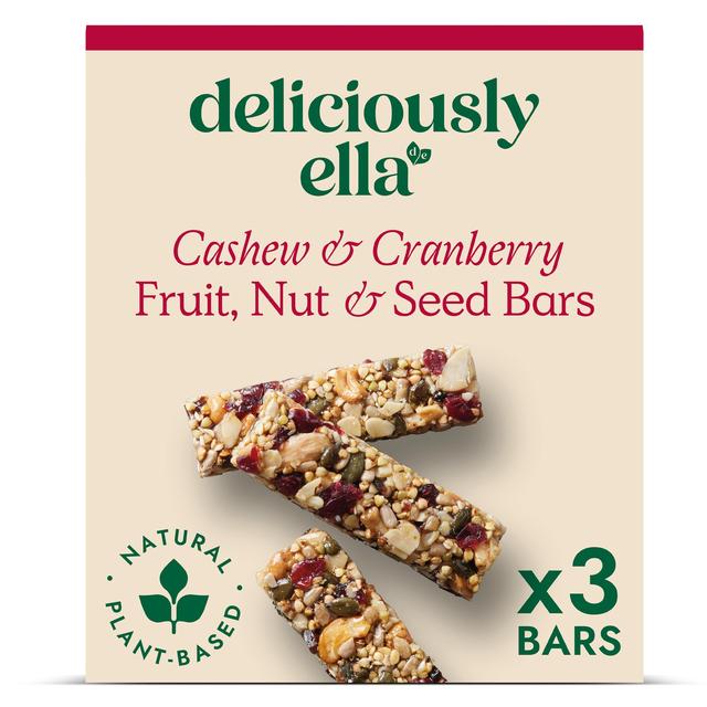 Deliciously Ella Cashew & Cranberry Bars, 3 Per Pack