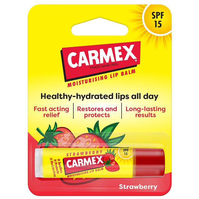 Carmex Strawberry Lip Balm Click Stick SPF15, 4.25g