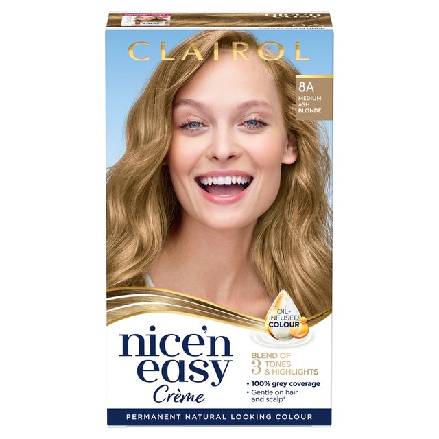 Clairol Nice’n Easy Hair Dye, 8A Medium Ash Blonde, One Size