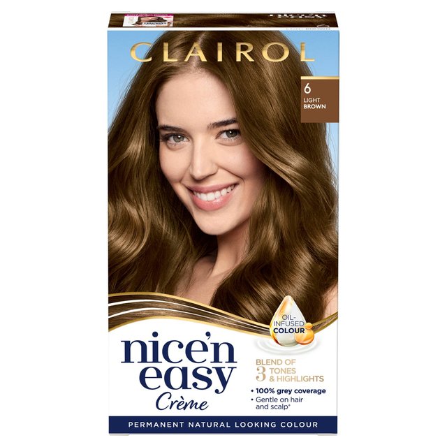 Clairol Nice’n Easy Hair Dye, 6 Light Brown