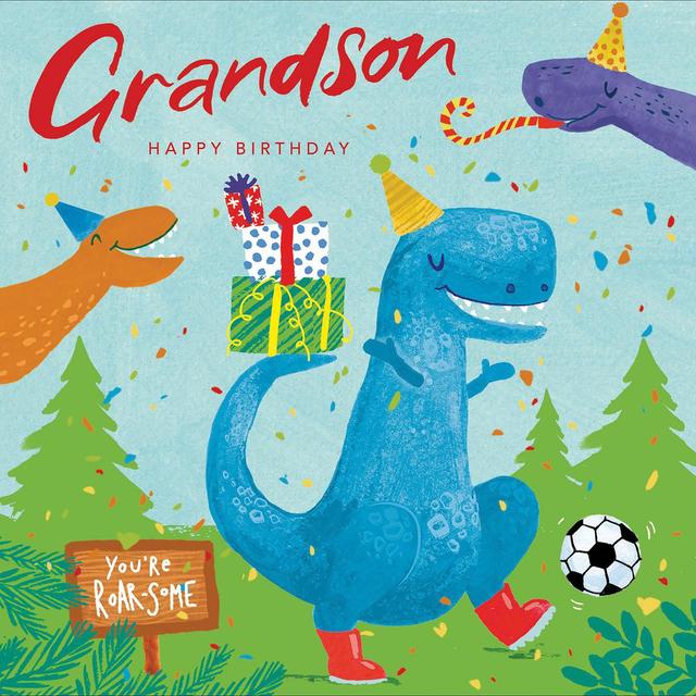 Dinosaur Grandson Birthday Card