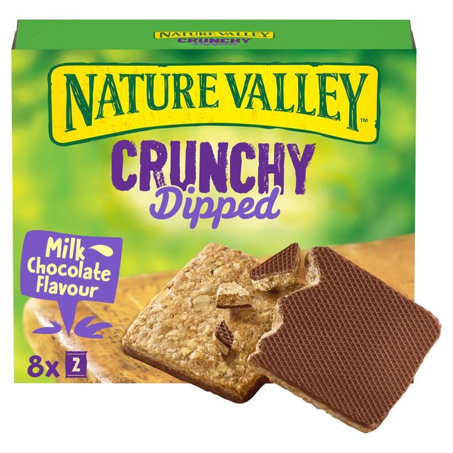 Nature Valley Crunchy Dipped Cereal Bars Milk Chocolate Flavour, 8 x 20g