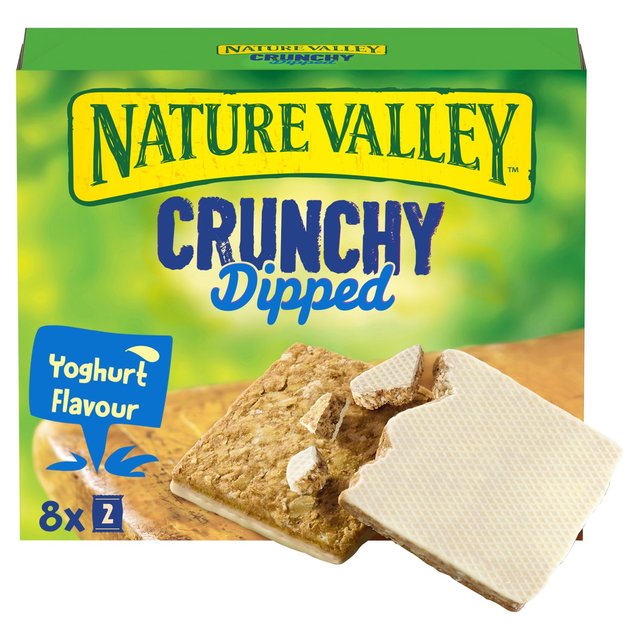 Nature Valley Crunchy Dipped Cereal Bars Oats & Yoghurt Flavour, 8 x 20g