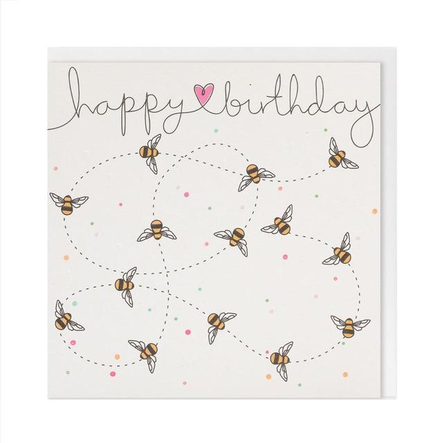 Belly Button Designs Bee Happy Birthday, 14.6x14.6cm