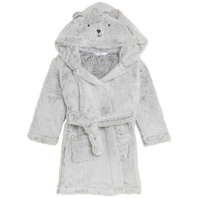 Loungeable Grey Fleece Husky Hooded Dressing Gown | New Look