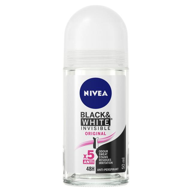 Nivea Black & White Original Anti-Perspirant Deodorant Roll-On, 50ml