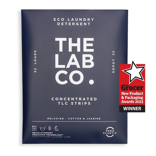 The Lab Co. Laundry Detergent Strips Non Bio Relaxing Scent, 32 Per Pack