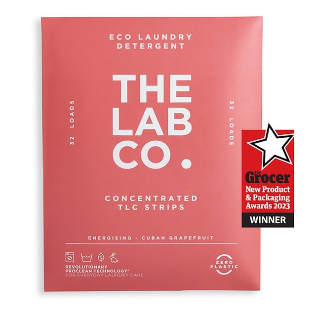 The Lab Co. Laundry Detergent Strips Non Bio Energising Scent, 32 Per Pack