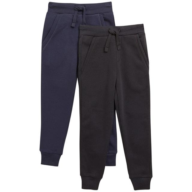 M & S Cotton Rich Joggers, 2 Pack, 4-5 Years, Navy