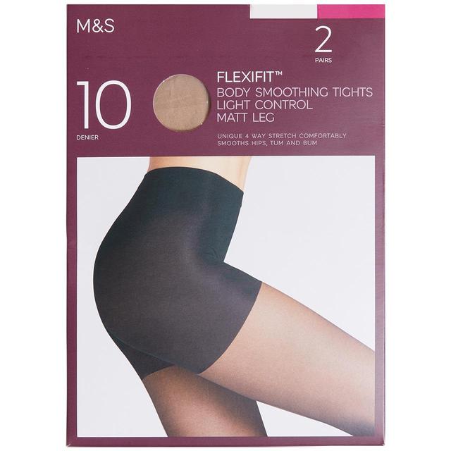 M & S 10 Denier Light Control Sheer Tights, Large, 2 Pack. Pale Opaline