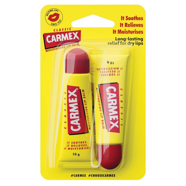 Carmex Classic Lip Balm Tube, 2 x 10g