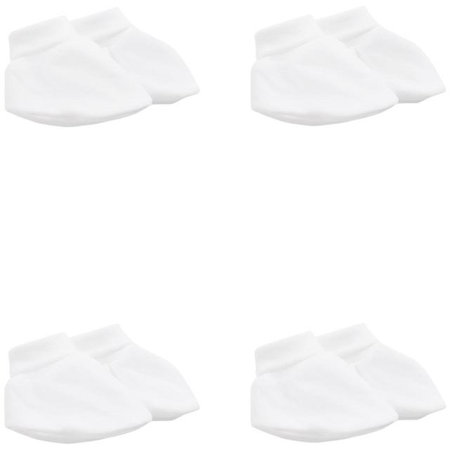 M & S Pure Cotton Booties, 0-6 Month, 4 Pack, White