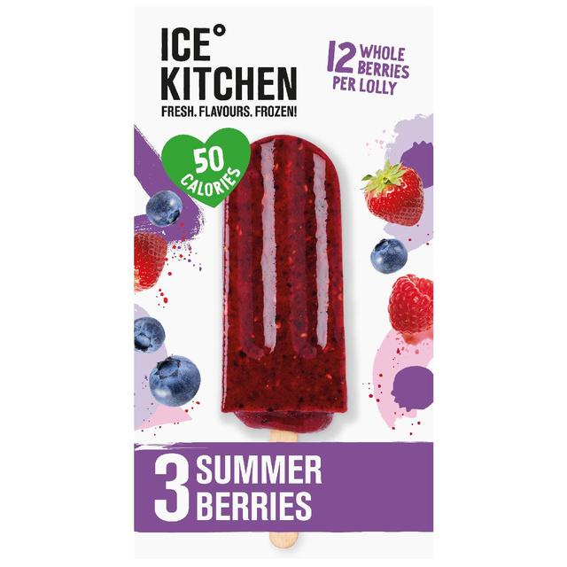 Ice Kitchen Summer Berries Ice Lolly, 3 x 75g