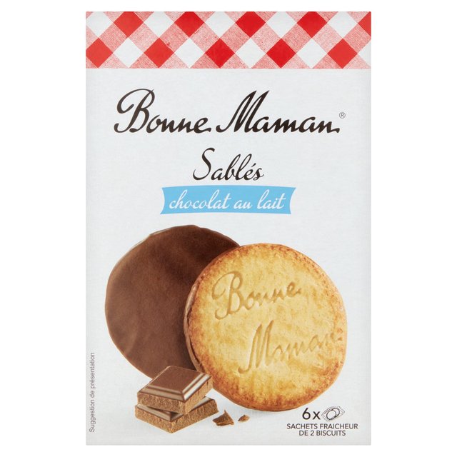 Bonne Maman Shortbreads Biscuits Coated With Milk Chocolate, 160g