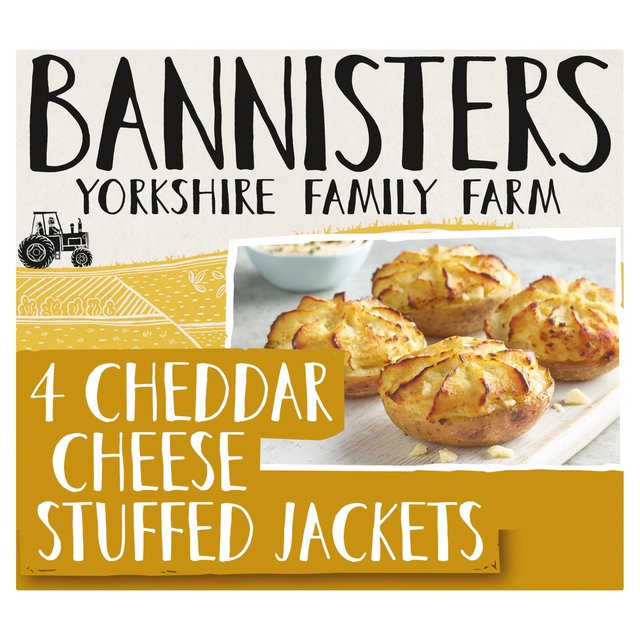 Bannisters Farm 4 Cheddar Cheese Stuffed Jackets, 500g