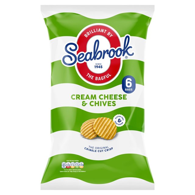 Seabrook Cheese & Chive Crinkle Crisps, 6 Per Pack
