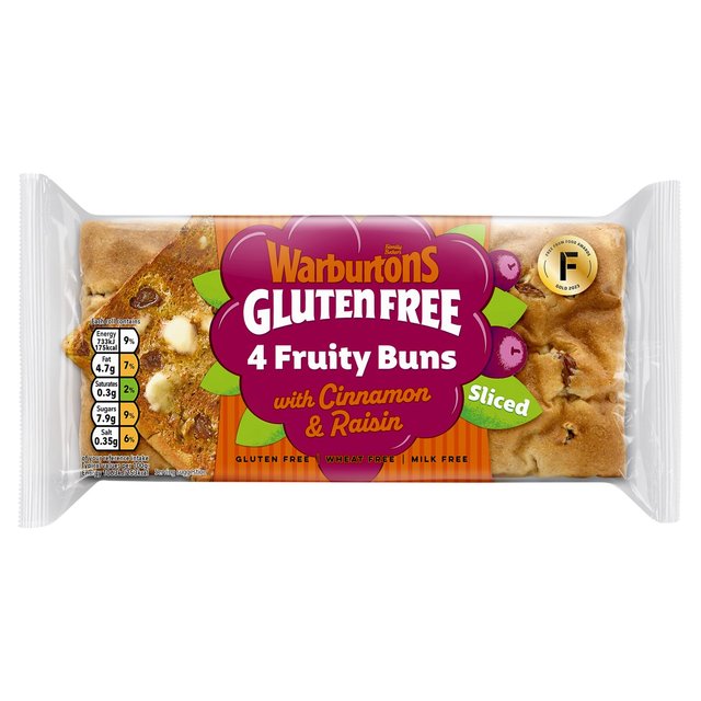 Warburtons Gluten Free Cinnamon & Raisin Fruity Buns, 244g