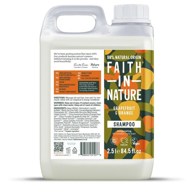 Faith In Nature Grapefruit & Orange Shampoo, 2.5L