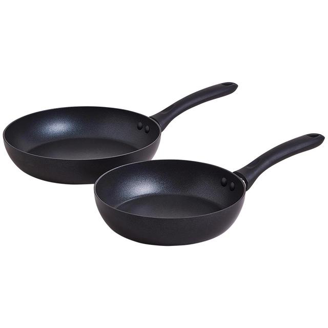 M & S Black Ali Non-Stick 2 Piece Frying Pan Set, Black, 2 Per Pack