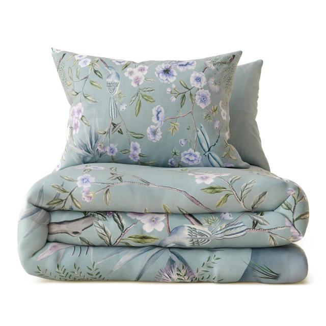 M & S Chinoiserie Floral Bedset, Double, Soft Green
