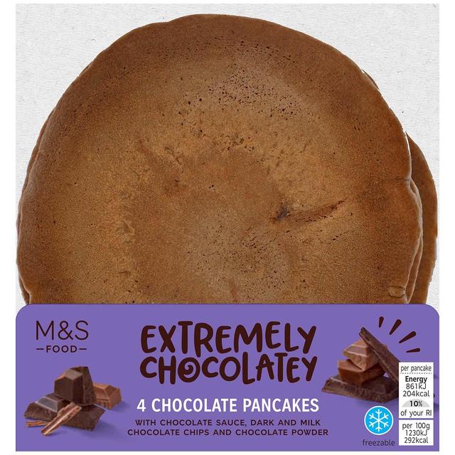M & S 4 Extremely Chocolatey Chocolate Pancakes, 280g
