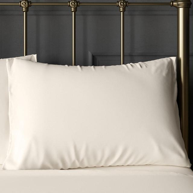 M & S 2 Pack Comfortably Cool Tencel Rich Pillowcases, One Size, Cream
