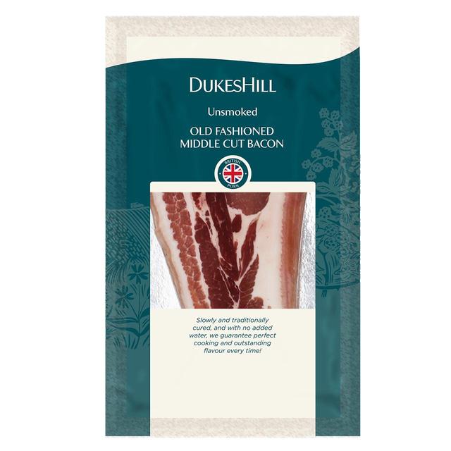 DukesHill British Outdoor Bred Old Fashioned Rind-On Middle Bacon, 300g