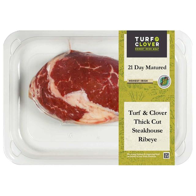 Turf & Clover Thick Cut Steakhouse Ribeye, Typically: 400g