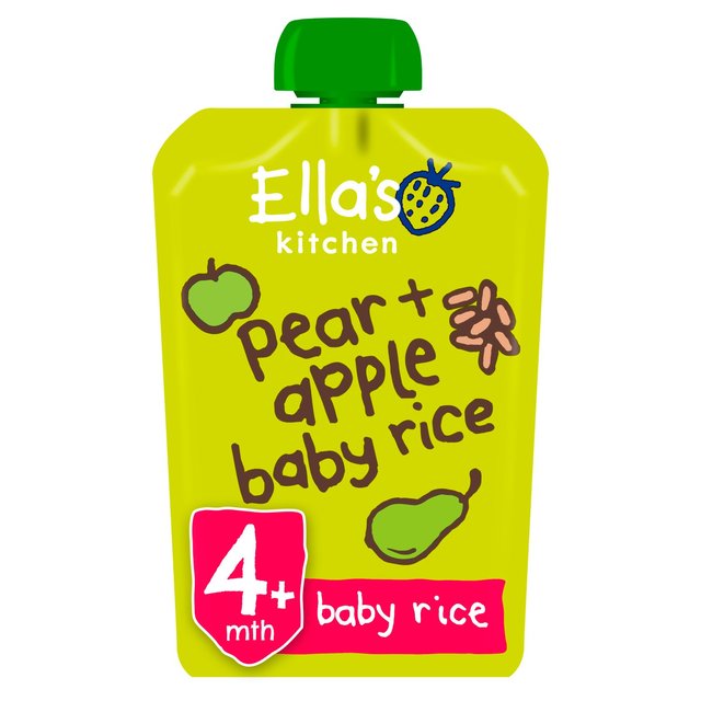 Ella’s Kitchen Pear and Apple Baby Rice Baby Food Pouch 4+ Months, 120g