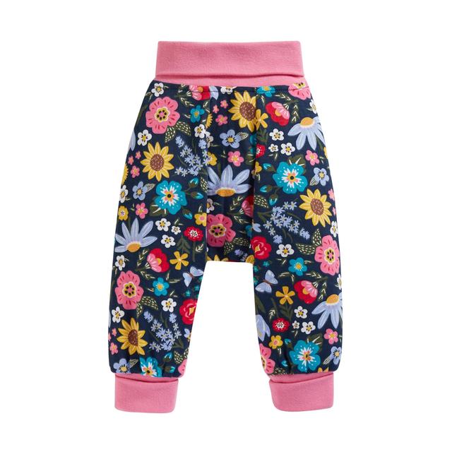 Frugi Pink, Blue and Yellow Cotton Pollinators Parsnip Pants, Size 18-24 Months