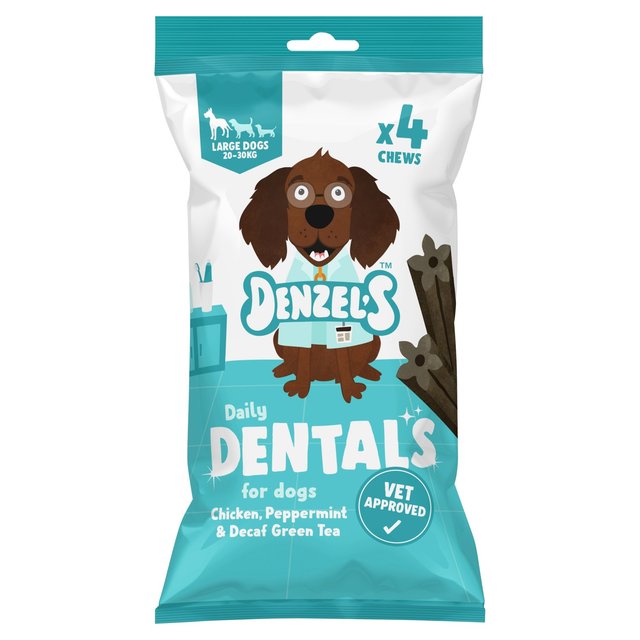Denzel’s Daily Dentals for Large Dogs Chicken, Peppermint & Decaf Green Tea, 120g