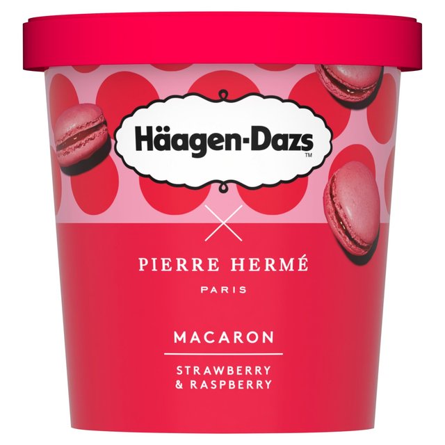 Hagen-Dazs Macaron Strawberry & Raspberry Ice Cream, 420ml