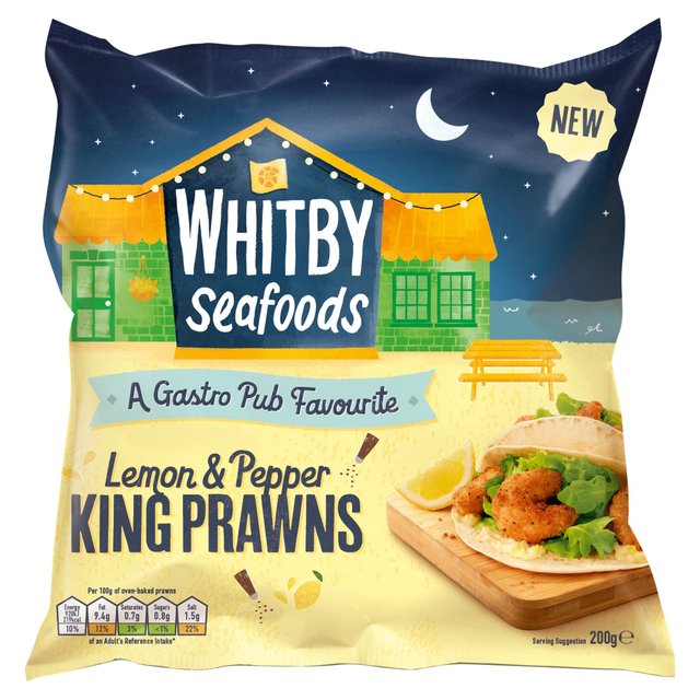 Whitby Seafoods Lemon & Pepper Prawns, 200g