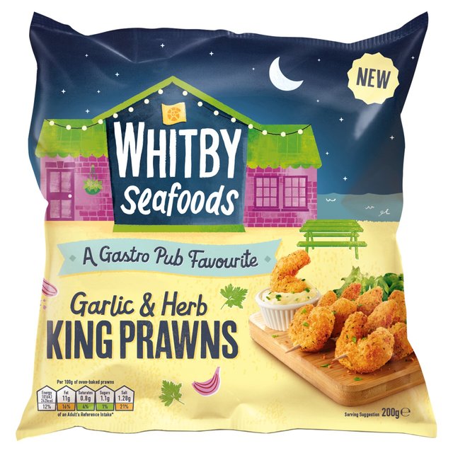 Whitby Seafoods Garlic & Herb Prawns, 200g