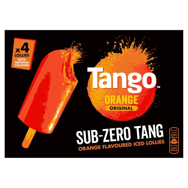 Tango Orange Sub Zero Tang Lollies, 4 x 70ml