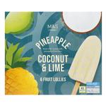 M&S 6 Pineapple, Coconut & Lime Ice Lollies