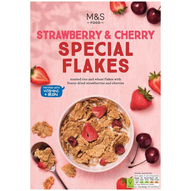 M & S Strawberry & Cherry Special Flakes, 500g