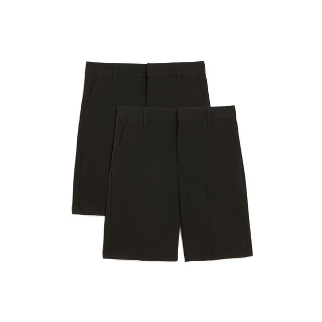 M & S Boys Regular Leg School Shorts, 2 Pack, 9-10 Years, Black