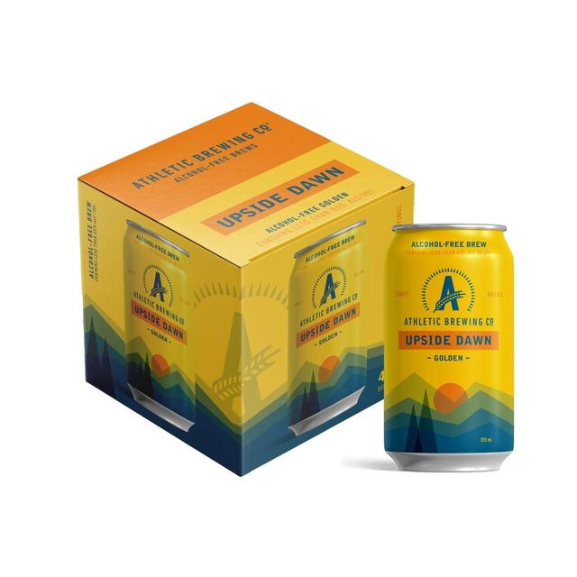 Athletic Brewing Co Upside Dawn Golden Ale Alcohol Free, 4 x 355ml