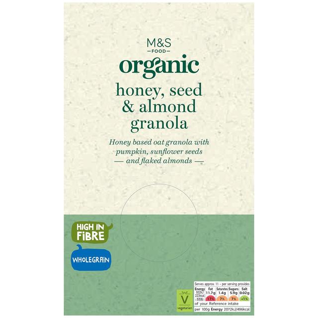 M & S Organic Honey Seed & Almond Granola, 500g